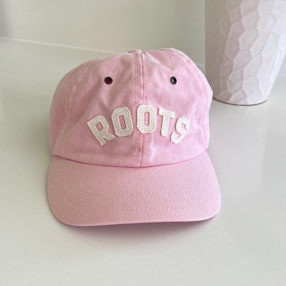 Roots Pastel Pink Embroidered Logo Cap